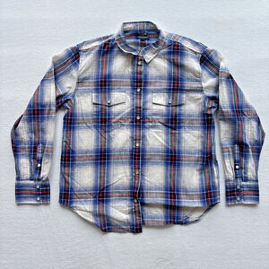 J Crew Garcon Classic‎ Fit Women Size 8 Western Shirt Plaid Cotton Pearl Snap